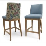 HAMILTON COUNTER STOOL UPHOLSTERED IN ALTFIELD LEATHER AND ANNA FRENCH