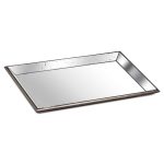 Astor Large Antiqued Mirrored Tray With Weathered Wood Frame