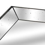 Astor Large Square Antiqued Mirrored Tray With Weathered Wood Frame