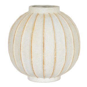 large ribbed ceramic vase Grove Large Globe Vase