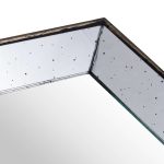 Medium Square Antiqued Mirrored Tray With Weathered Wood Frame