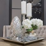 Medium Square Antiqued Mirrored Tray With Weathered Wood Frame